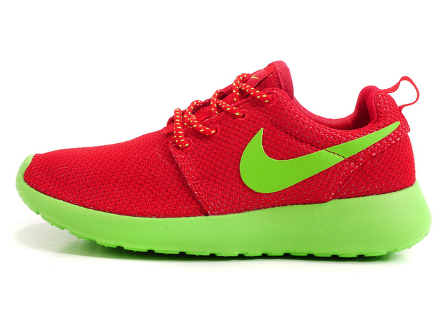 femmes nike Roshe running chaussures vert rouge (1)